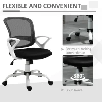 Vinsetto Office Chair Mesh Swivel Desk Chair with Lumbar Back Support Adjustable Height Armrests Black(m-7)