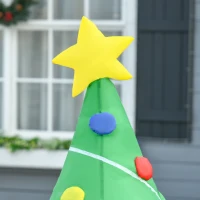 HOMCOM Albero di Natale Gonfiabile 150cm con 3 Luci LED, Gonfiatore e Accessori Montaggio, Addobbo Natalizio per Esterno(m-8)