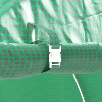 Outsunny Serre de jardin tunnel 24m² 8L x 3l x 2H m - 16 fenêtres, Porte zippée enroulable acier galvanisé, bâche PE, Vert(m-9)