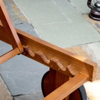 Outsunny Bain de Soleil transat Design Colonial Dossier inclinable 2 Positions roulettes dim. 198L x 60l x 68/87H cm Tissu textilène Blanc Bois Acacia(m-9)