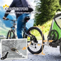 PawHut Dog Bike Trailer 2-in-1 Pet Stroller for Large Dogs Cart Foldable Bicycle Carrier Aluminium Frame with Safety Leash Hitch Coupler Reflector Flag Green(m-7)