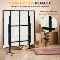 SPORTNOW Table de tennis de table pliable compacte avec 8 roulettes pour intérieur et extérieur 274 x 152,5 x 76 cm gris(m-6)