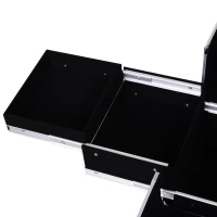 HOMCOM Maletín de Maquillaje Profesional con Cajón Maleta de Maquillaje con Ruedas para Viaje Trabajo 34x25x62 cm Negro(m-8)