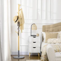 HOMCOM Portemanteau sur pied portant à vêtements vestiaire 8 patères meuble d'entrée pour vêtements chapeaux entrée(m-7)