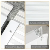 HOMCOM Rampe de chargement rampe d'accès pour fauteuil roulant pliable antidérapante capacité de chargement 270 kg(m-5)