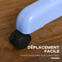 HOMCOM Séchoir étendoir à linge sur roulette pliable ailes latérales intérieure et extérieure 73 x 64 x 177 cm bleu argent(m-5)