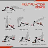 HOMCOM Multifunctional Sit Up Bench Exercise with Resistant Rope and Twist Waist Disc for Home, Office and Gym(m-7)
