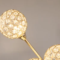 HOMCOM Crystal Floor Lamps for Living Room Bedroom with 5 Light, Modern Upright Standing Lamp, 34x25x156cm, Gold Tone(m-8)