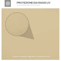 Outsunny Copertura di Ricambio per Gazebo 4x3 m in Poliestere Anti UV con Tetto a 2 Livelli, Crema(m-4)