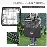 HOMCOM Angle Adjustable Double Sided Rebounder Net Training Aid Target Soccer Goal Kickback For Football, Baseball, Basketball - 75L x 75W cm(m-6)