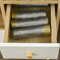 HOMCOM Meuble de rangement buffet de cuisine pour micro-ondes avec placards tiroir 85 x 40 x 88,5 cm naturel et blanc(m-8)