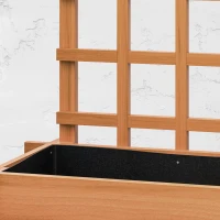 Outsunny 3 Tier Garden Planters with Trellis for Vine Climbing, Wooden Raised Beds, 95x95x110cm, Brown(m-9)