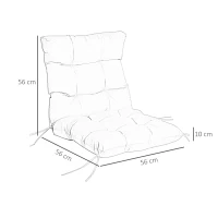 Outsunny Outdoor Garden Seat Cushion with Backrest, Cream White(m-3)