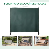 Outsunny Funda para Balancín de Jardín con Cremallera Cubierta para Muebles de Exterior 177x114x152cm Verde Oscuro(m-5)