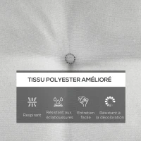 Outsunny Lot de 4 Coussins de chaise de jardin capitonné Rembourrage 4 cm Tissu Polyester dim. 43L x 41l cm Gris clair(m-4)