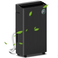 HOMCOM 5500mL Portable Dehumidifier with Air Purifier, UVC, Ioniser, 24H Timer, 5 Modes, 16L/Day, for Home Laundry, Black(m-1)