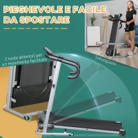 HOMCOM Tapis Roulant Pieghevole con Inclinazione, Tapis Roulant Elettrico Portatile con Schermo LCD, Velocità 1-10 km/h, Ruote, Impugnatura, per Home, Casa e Ufficio, Nero(m-6)