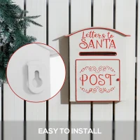 HOMCOM A5 Christmas Letter Postbox - White/Red(m-5)