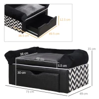 PawHut Dog Sofa Bed, with Storage, Drawer, Soft Cushion, for Small Dogs - Black(m-3)