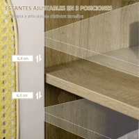 HOMCOM Aparador para Cocina Salón Buffet con 3 Cajones y Armario de 2 Puertas de Rejilla 140x45x80 cm Natural(m-5)