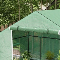 Outsunny Invernadero con 1 Puerta 2 Ventanas y Estantes de 2 Niveles en Forma de U para Cultivo de Plantas 140x73x190 cm Verde(m-9)