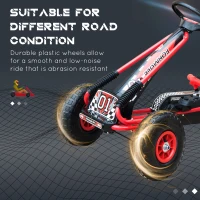 HOMCOM Kids Children Pedal Go Kart Cart Air Inflatable Tyres Motor Racing Style Suitable for 3 to 8 Years(m-5)