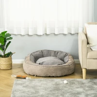 PawHut Cuccia per Cani Imbottita con Cuscino e Bordi Rialzati, Rivestimento in Tessuto, 85x85x35cm, Grigio(m-2)