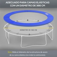 HOMCOM Cubierta de Protección Acolchada para Cama Elástica Borde de Seguridad para Trampolines con Diámetro Ø366 cm Azul(m-5)