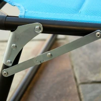 Outsunny Bain de soleil transat pliable grand confort dossier pare-soleil réglables multi-positions aluminium textilène bleu(m-8)