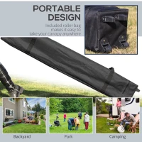 Outsunny 3x3(M) Pop Up Gazebo with 1 Side and Roller Bag, Height Adjustable Party Tent Event Shelter for Garden, Patio, White(m-6)