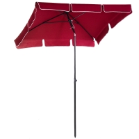 Outsunny Garden Parasol Aluminium Red 2x1.3m