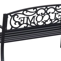 Outsunny Banc 2 Places de Jardin dim. 127L x 60l x 87H cm métal époxy anticorrosion Fonte Noir(m-9)