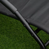 Outsunny Chaise longue transat bain de soleil design contemporain grand confort revêtement textilène métal galvanisé dim. 160L x 59,5l x 83H cm noir(m-8)