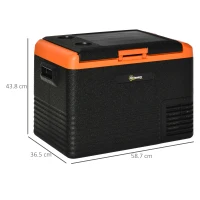 Outsunny Glacière électrique 40L portable, réfrigérateur congélateur avec poignées - dim. 58,7L x 36,5l x 43,8H cm orange et noir(m-3)