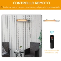 Outsunny Stufa da Esterno Elettrica 1000W/2000W, Pannello Riscaldante a Parete con Telecomando, in Alluminio, 67.5x10.5x7cm(m-6)