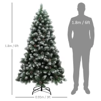 HOMCOM 6ft Snow-Dipped Artificial Pine Christmas Tree(m-3)