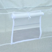 Outsunny Invernadero de Túnel con Puerta Enrollable y 4 Ventanas para Cultivo Plantas Verduras 245x200x200 cm Blanco(m-8)