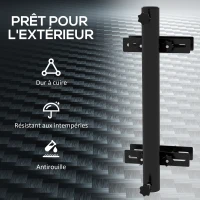 Outsunny Pied de parasol fixation de parasol pour balcon garde-corps support de parasol pour balustrade pour mât de 48mm et 38mm(m-6)