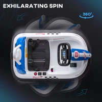 HOMCOM 6V Electric Kids Bumper Car, 6V Spin Waltz Car, with Music, Horn, Lights - White(m-4)