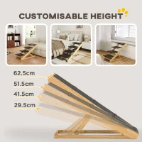 PawHut Adjustable Dog Steps Dog Ramp, 4-Step Non-slip Pet Stairs for Large Sized Dogs, Foldable Dog Stairs for Bed Sofa(m-6)