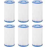 Outsunny Lot de 6 filtres pour pompe de filtration épurateur à cartouches pour piscine et spa blanc(m-10)