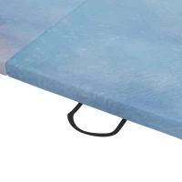HOMCOM Tapis de gymnastique yoga pilates fitness pliable en 3 panneaux avec poignées revêtement synthétique 180 x 60 x 5cm bleu(m-9)