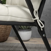 Outsunny Outdoor Garden Seat Cushion with Backrest, Cream White(m-8)