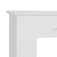 HOMCOM Manteau de cheminée encadrement cadre décoratif pour cheminée électrique 101 x 19 x 100 cm bois blanc(m-7)