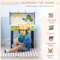 HOMCOM Kids Workbench Playset, with 31 Pieces, for Ages 3-6 Years(m-7)