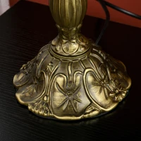 HOMCOM Stained Glass Table Lamp, Handcrafted Artisan Collectible, Suitable for Living Room and Bedside, Multi-Coloured, Ф30 x 48Hcm, Zinc Alloy.(m-9)