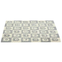 HOMCOM Alfombra Puzzle para Bebés 36 Piezas 31,5x31,5 cm con 26 Letras (A-Z) y Números 0 al 9 Juego Ronpecabezas Infantil de 3,24 m² Espuma EVA Suave Gris y Blanco(m-11)