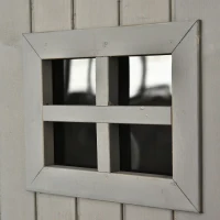 Outsunny Wooden Garden Shed with Two Windows, Tool Storage Cabinet, Outdoor Double Door Organizer 127.5L x 50W x 164H cm, Grey(m-9)