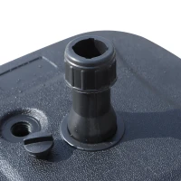 Outsunny Pied de parasol rond base de lestage parasol dim. 46L x 45l x 26H cm HDPE noir(m-8)