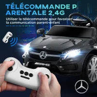 HOMCOM Voiture électrique enfants sous licence Mercedes Benz GLA AMG avec télécommande MP3 USB lumières et sons noir(m-5)
